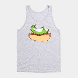 Giant Hotdog and Alligator Tank Top